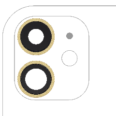 Back Camera Lens With Bracket & Bezel For iPhone 11 ( 2 Piece Set) (Real Sapphire) (Premium) (Yellow)