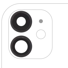 Back Camera Lens With Bracket & Bezel For iPhone 11 ( 2 Piece Set) (Real Sapphire) (Premium) (Black)