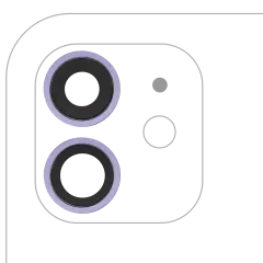 Back Camera Lens With Bracket & Bezel For iPhone 12 / 12 Mini (Real Sapphire) (Premium) (Purple)