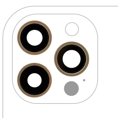 Back Camera Lens With Bracket & Bezel For iPhone 12 Pro Max (3 Piece Set) (Real Sapphire) (Premium) (Gold)