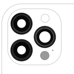 Back Camera Lens With Bracket & Bezel For iPhone 12 Pro Max (3 Piece Set) (Real Sapphire) (Premium) (Graphite)