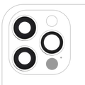 Back Camera Lens With Bracket & Bezel For iPhone 12 Pro (3 Piece Set) (Real Sapphire / Premium) (Silver)