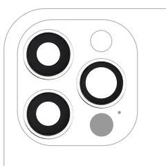Back Camera Lens With Bracket & Bezel For iPhone 12 Pro (3 Piece Set) (Real Sapphire / Premium) (Silver)