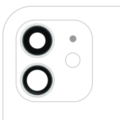 Back Camera Lens With Bracket & Bezel For iPhone 12 / 12 Mini (Real Sapphire) (Premium) (Green)