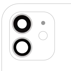 Back Camera Lens With Bracket & Bezel For iPhone 12 / 12 Mini (Real Sapphire) (Premium) (White)