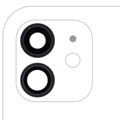 Back Camera Lens With Bracket & Bezel For iPhone 12 / 12 Mini (Real Sapphire) (Premium) (Black)
