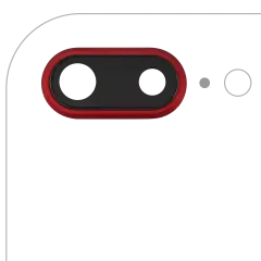 Back Camera Lens With Bracket & Bezel For iPhone 8 Plus (Real Sapphire) (Premium) (Red) (10 Pack)