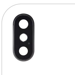 Back Camera Lens With Bracket & Bezel For iPhone XS / XS Max (Real Sapphire) (Premium) (Silver) (10 Pack)