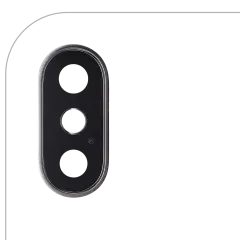 Back Camera Lens With Bracket & Bezel For iPhone X (Real Sapphire) (Premium) (Silver) (10 Pack)