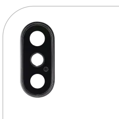 Back Camera Lens With Bracket & Bezel For iPhone XS / XS Max (Aftermarket Plus) (Silver) (10 Pack)