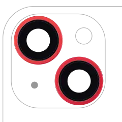 Back Camera Lens With Bracket & Bezel For iPhone 14 / 14 Plus (2 Piece Set) (Aftermarket Plus) (Red)