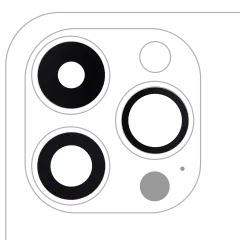 Back Camera Lens (Glass Only) With Adhesive For iPhone 14 Pro / 14 Pro Max (3 Piece Set) (Real Sapphire) (Premium)