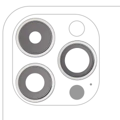 Back Camera Lens With Bracket & Bezel For iPhone 14 Pro / 14 Pro Max (3 Piece Set) (Premium) (Silver)
