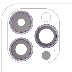 Back Camera Lens With Bracket & Bezel For iPhone 14 Pro / 14 Pro Max (3 Piece Set) (Premium) (Deep Purple)