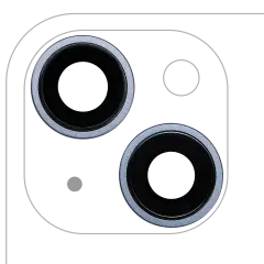 Back Camera Lens With Bracket & Bezel For iPhone 14 / 14 Plus (2 Piece Set) (Premium) (Blue)