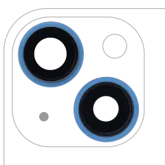 Back Camera Lens With Bracket & Bezel For iPhone 13 / 13 Mini (2 Piece Set) (Aftermarket Plus) (Blue)