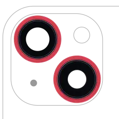 Back Camera Lens With Bracket & Bezel For iPhone 13 / 13 Mini (2 Piece Set) (Aftermarket Plus) (Red)
