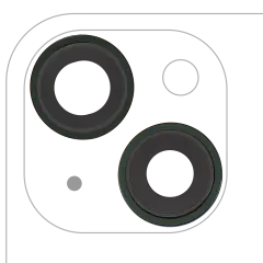 Back Camera Lens With Bracket & Bezel For iPhone 13 / 13 Mini (2 Piece Set) (Aftermarket Plus) (Green)