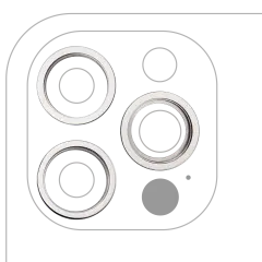 Back Camera Bezel Ring Only For iPhone 12 Pro (Silver) (3 Piece Set) (10 Pack)