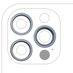 Back Camera Bezel Ring Only For iPhone 12 Pro (Pacific Blue) (3 Piece Set)