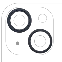 Back Camera Bezel Ring Only For iPhone 14 / 14 Plus (Midnight) (2 Piece Set)