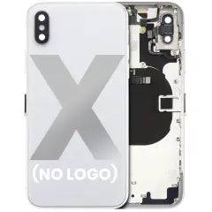 Back Housing With Small Components Pre-Installed For iPhone X (No Logo) (Aftermarket Plus) (Silver)