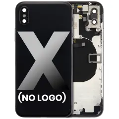 Back Housing With Small Components Pre-Installed For iPhone X (No Logo) (Aftermarket Plus) (Space Gray)