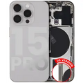Back Housing W/ Small Parts For iPhone 15 Pro Max (US Version) (Used OEM Pull: Grade A) (Natural Titanium)