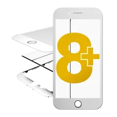 Glass with Frame / OCA / Polarizer Pre-Installed For iPhone 8 Plus (White)