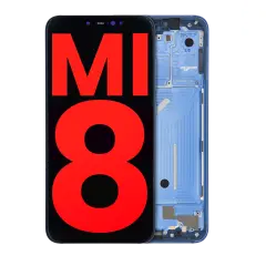 OLED Assembly With Frame For Xiaomi Mi 8 (Aftermarket Plus) (Blue)