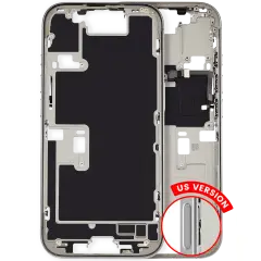 Mid-Frame Housing W/ Small Parts For iPhone 16 Pro (US Version) (Used OEM Pull: Grade A) (White Titanium)
