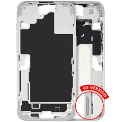 Mid-Frame Housing W/ Small Parts For iPhone 16 Plus (US Version) (Used OEM Pull: Grade A) (White)