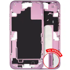 Mid-Frame Housing W/ Small Parts For iPhone 16 Plus (US Version) (Used OEM Pull: Grade A) (Pink)