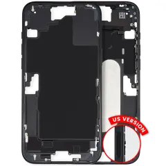 Mid-Frame Housing W/ Small Parts For iPhone 16 Plus (US Version) (Used OEM Pull: Grade A) (Black)
