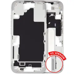 Mid-Frame Housing W/ Small Parts For iPhone 16 (US Version) (Used OEM Pull: Grade A) (White)