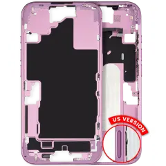 Mid-Frame Housing W/ Small Parts For iPhone 16 (US Version) (Used OEM Pull: Grade A) (Pink)
