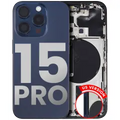 Back Housing W/ Small Parts Compatible For iPhone 15 Pro (US Version) (Used OEM Pull: Grade A) (Blue Titanium)