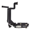 Charging Port Flex Cable For iPhone 14 Pro Max (Used OEM Pull) (Silver)