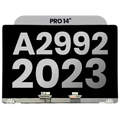 Complete LCD Display Assembly For MacBook Pro 14" A2992 (2023) (Pre-installed Lid Angle Sensor cable) (Used OEM Pull: Grade A) (Space Black)