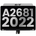 Complete LCD Display Assembly For MacBook Air 13" (A2681 / Mid 2022) (Pre-installed Lid Angle Sensor cable) (Used OEM Pull: Grade A) (Space Gray)
