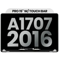 Complete LCD Display Assembly For MacBook Pro 15" A1707 (2016-2017) (Used OEM Pull: Grade B) (Silver)