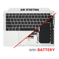 Top Case with Battery and Keyboard (ANSI US) For MacBook Air 13" A2179 (2020) (Silver)