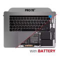 Top Case with Battery and Keyboard (ISO UK) For MacBook Pro 15" A1990 (2018-2019) (Silver)