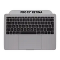 Top Case with Keyboard (ISO UK) and Trackpad For MacBook Pro 13" A1708 (2016) (Used OEM Pull: Grade A) (Space Gray)