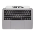 Top Case with Keyboard (ISO UK) and Trackpad For MacBook Pro 13" A1708 (2016) (Used OEM Pull: Grade B/C) (Space Gray)