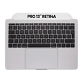 Top Case with Keyboard (ISO UK) and Trackpad For MacBook Pro 13" A1708 (2016-2017) (Used OEM Pull: Grade A) (Silver)