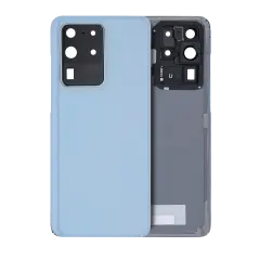 Back Cover Glass With Camera Lens For Samsung Galaxy S20 Ultra 5G (No Logo) (Aftermarket Plus) (Cloud Blue)