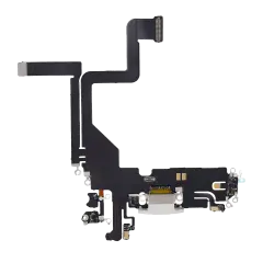 Charging Port Flex Cable For iPhone 14 Pro (Aftermarket Plus) (Silver)