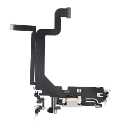 Charging Port Flex Cable For iPhone 14 Pro Max (Aftermarket Plus) (Silver)
