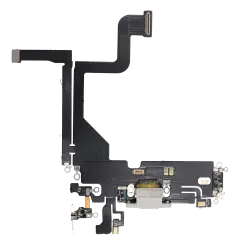 Charging Port Flex Cable For iPhone 13 Pro (Aftermarket Plus) (Silver)